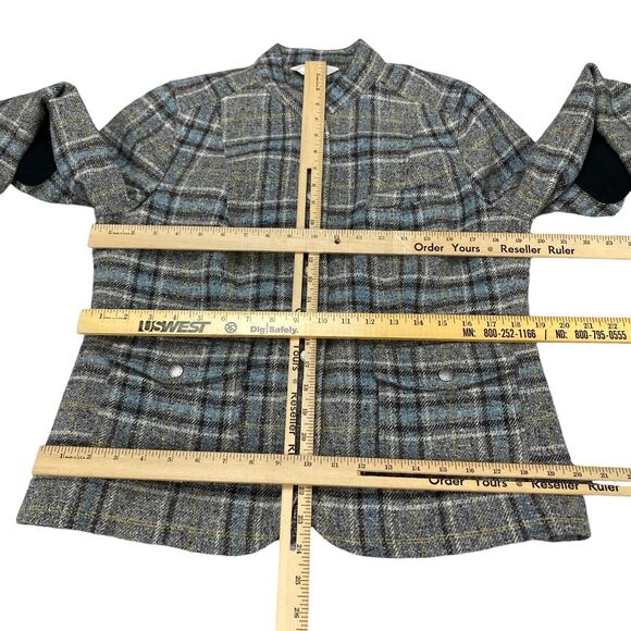 L.L. Bean Gray Plaid Blazer with Black Elbow Patches - Picture 5 of 16